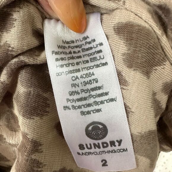 Anthropologie Sundry Side Ruched Bodycon Silhouette Animal Print Mini Dress Med. - Picture 7 of 9